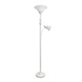 Elegant Designs 2 Light Mother Daughter Floor Lamp with White Marble Glass, White LF2003-WHT